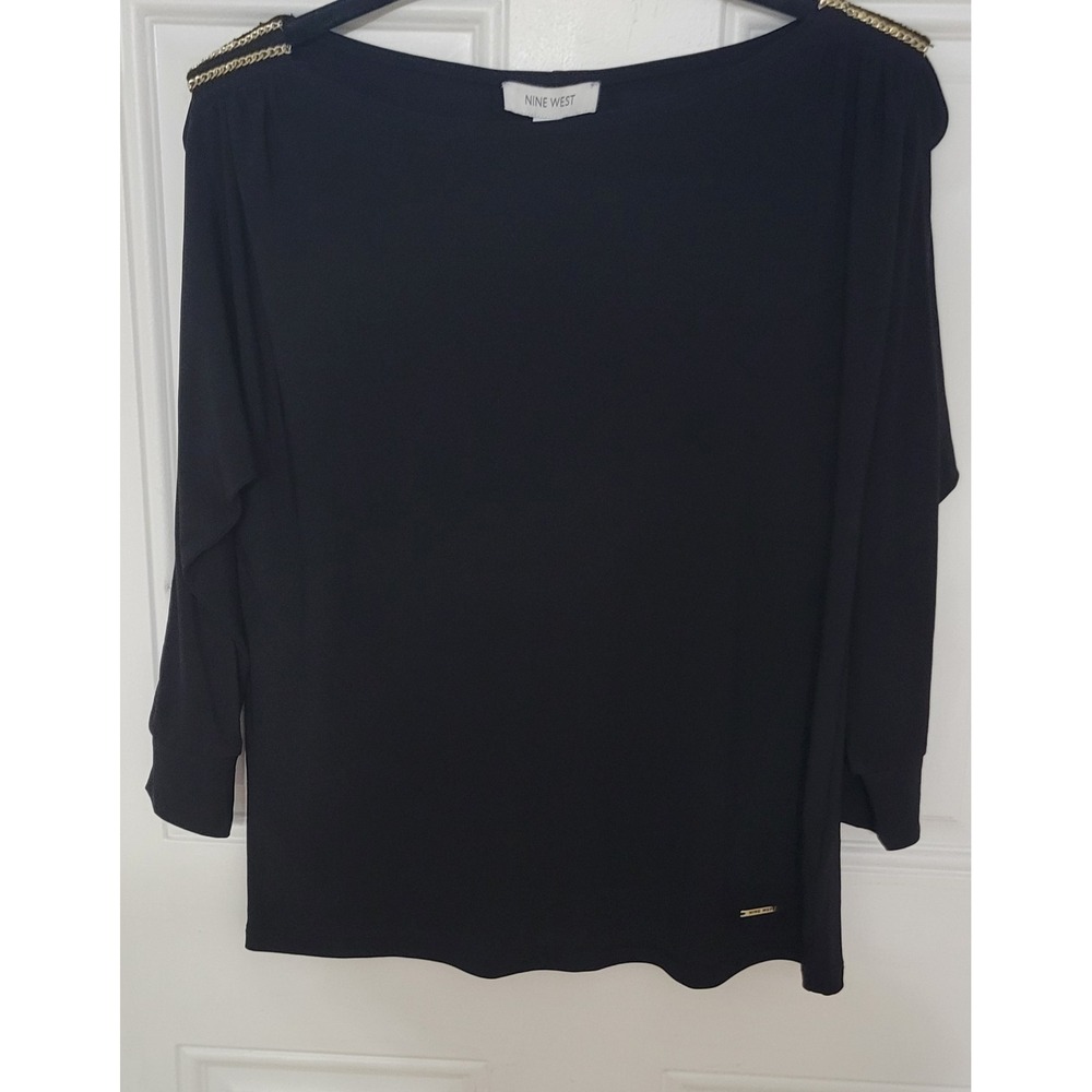 Nine West black Blouse size Small Long-Sleeve‎